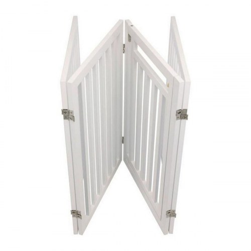 Trixie hundegitter med dør - hvid, 60-160 × 81 cm