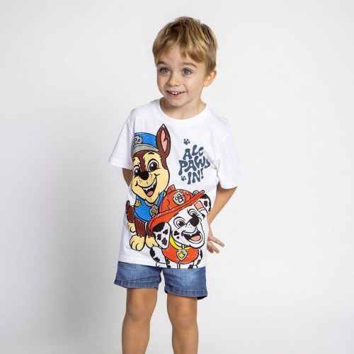 Børne Kortærmet T-shirt The Paw Patrol Hvid - 6 år