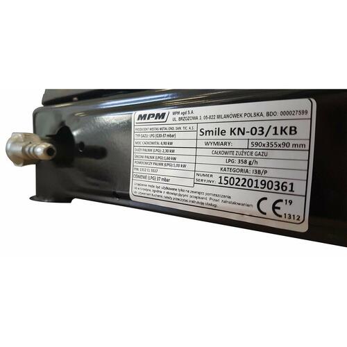 Gasplade Mpm SMILE-KN-03/1KB 57 cm 5200 W