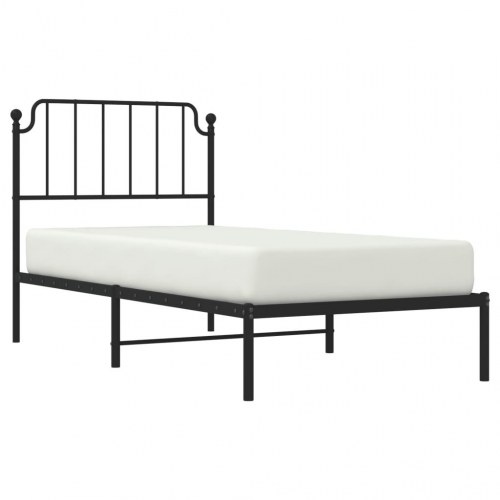 Sengeramme med sengegavl 90x190 cm metal sort
