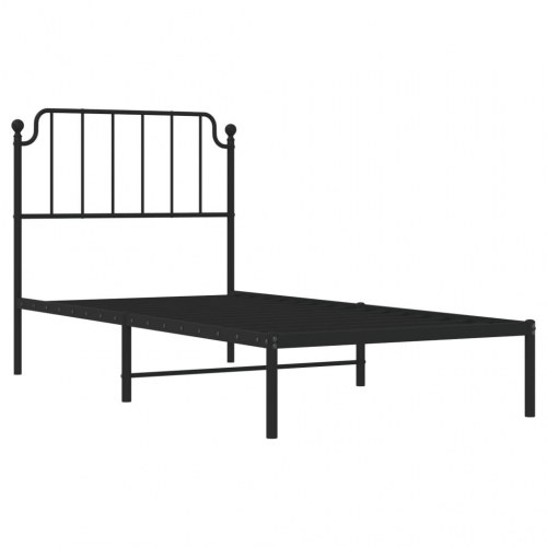 Sengeramme med sengegavl 90x190 cm metal sort