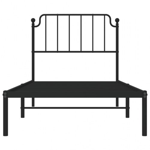 Sengeramme med sengegavl 90x190 cm metal sort