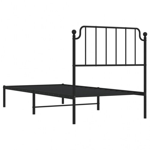 Sengeramme med sengegavl 90x190 cm metal sort