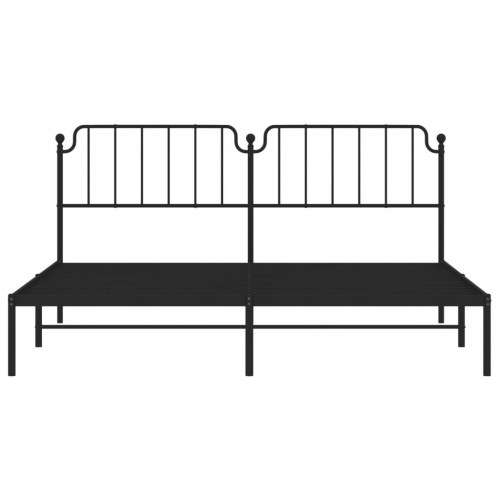 Sengeramme med sengegavl 193×203 cm - metal, sort