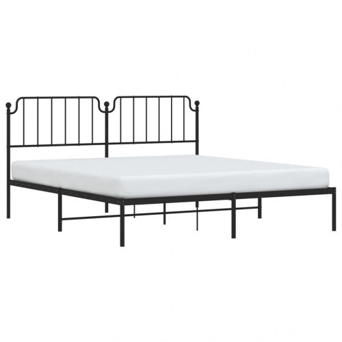 Sengeramme med sengegavl 180x200 cm metal sort