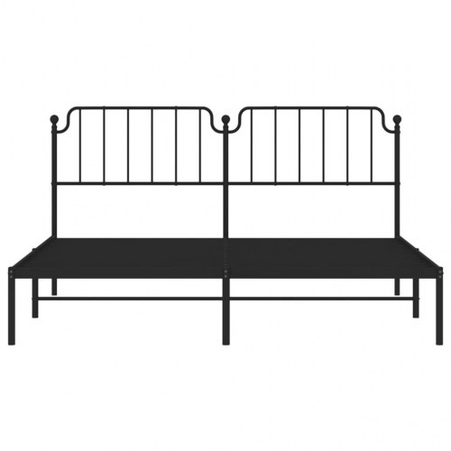 Sengeramme med sengegavl 180x200 cm metal sort