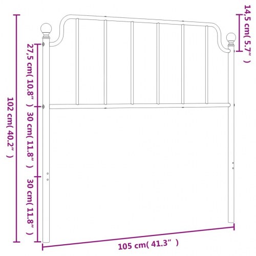 Sengegavl i metal 100 cm sort
