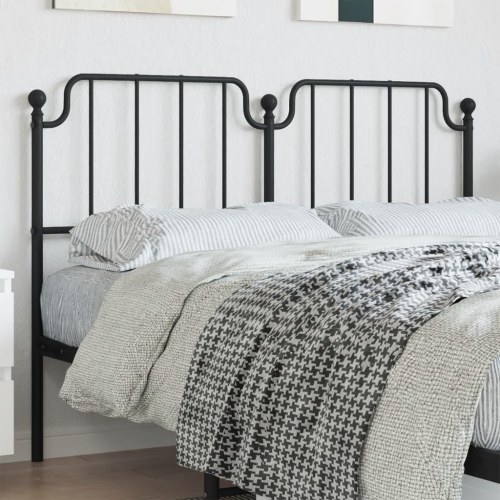 Sengegavl i metal 150 cm - sort