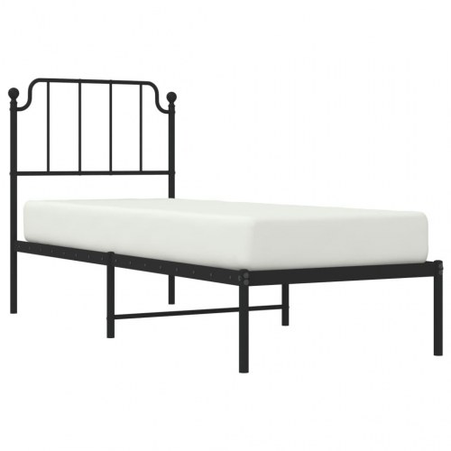 Sengeramme med sengegavl 80x200 cm metal sort