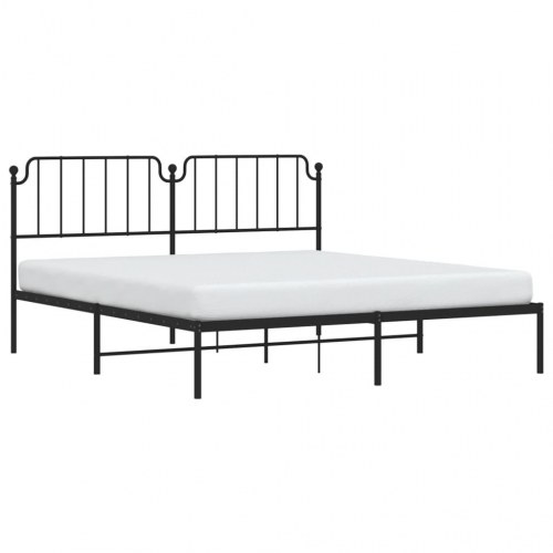 Sengeramme med sengegavl 160x200 cm metal sort