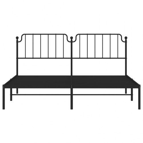 Sengeramme med sengegavl 160x200 cm metal sort
