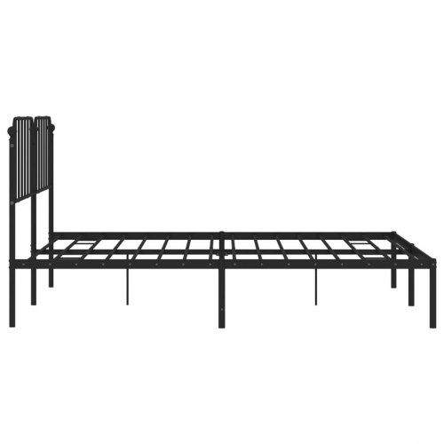 Sengeramme med sengegavl 160x200 cm metal sort