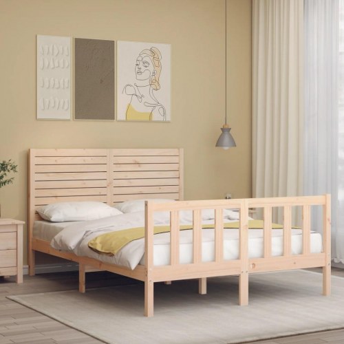 Sengeramme uden madras 140 x 200 cm i massivt fyrretræ