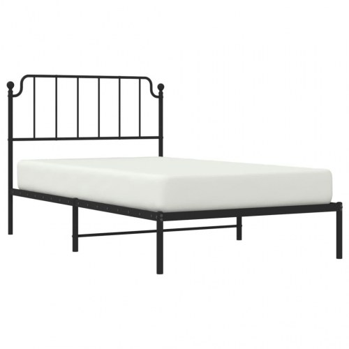 Sengeramme med sengegavl 107×203 cm - metal, sort