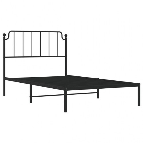 Sengeramme med sengegavl 107×203 cm - metal, sort