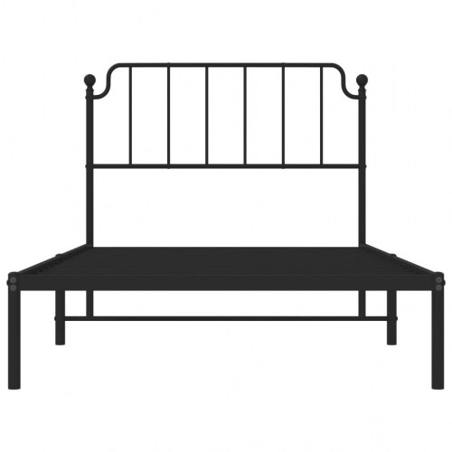 Sengeramme med sengegavl 107×203 cm - metal, sort