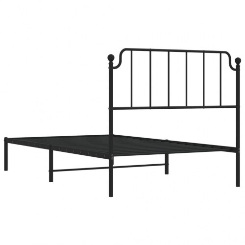 Sengeramme med sengegavl 107×203 cm - metal, sort