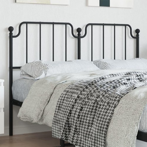 Sengegavl i metal 135 cm - sort, klassisk design