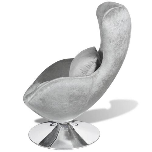 Lænestol i ægform sølvfarvet