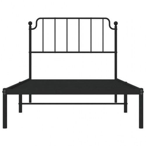 Sengeramme med sengegavl 100x200 cm metal sort