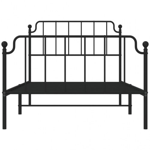 Sengeramme med sengegavl og fodgærde 107x203 cm metal sort