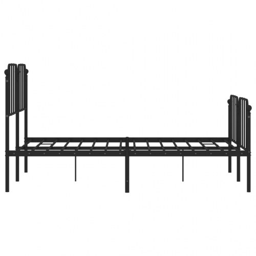 Sengeramme med sengegavl og fodgærde 150 x 200 cm - sort