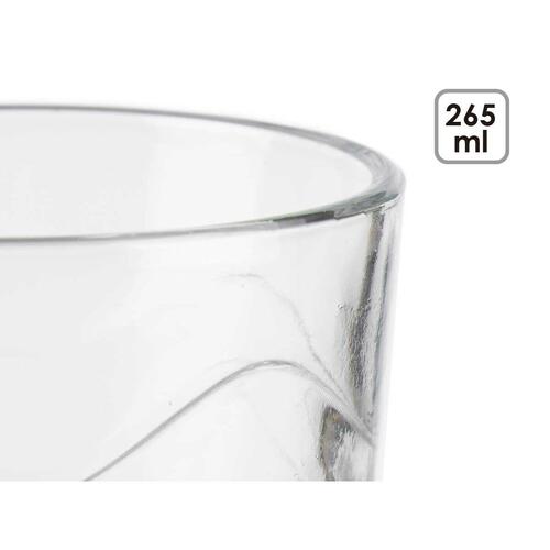 Glassæt Bølger Gennemsigtig Glas 265 ml (8 enheder)