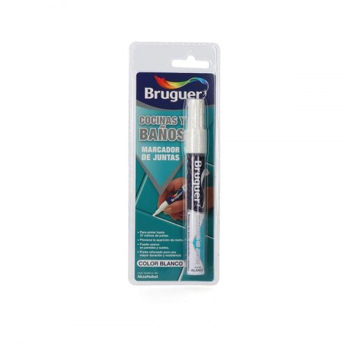 Fugemaling markør til fliser - Bruguer, hvid mat