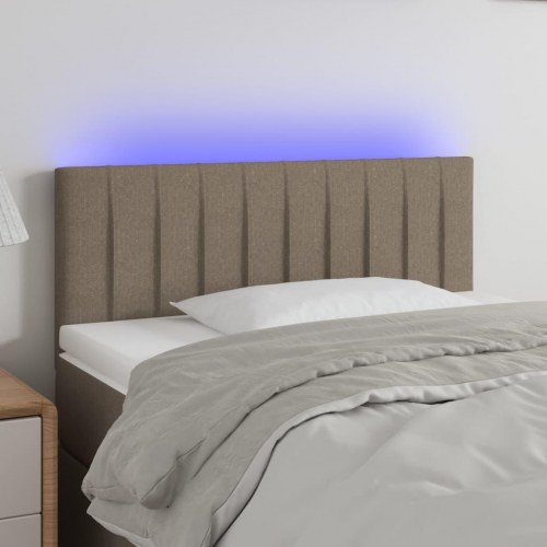 Sengegavl med LED-lys 80 x 5 x 78/88 cm - gråbrun