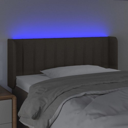 Sengegavl med LED-lys 83 x 16 x 78/88 cm - gråbrun
