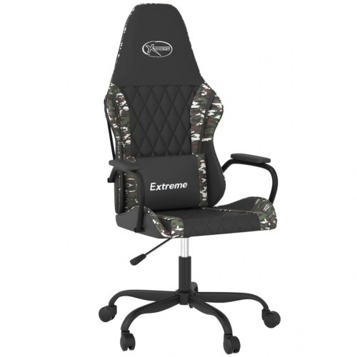 Gamingstol med massagefunktion i kunstlæder - sort og camouflage