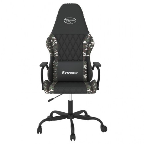 Gamingstol med massagefunktion i kunstlæder - sort og camouflage