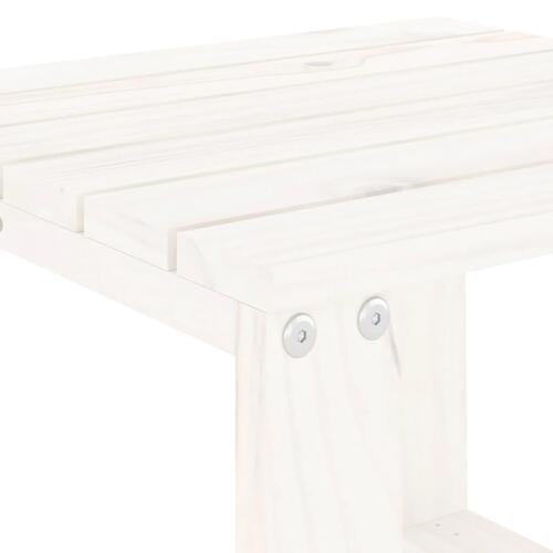 Havebord 40x38x28,5 cm massivt fyrretræ hvid