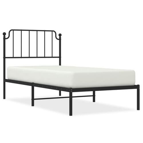 Sengeramme med sengegavl 90x200 cm metal sort