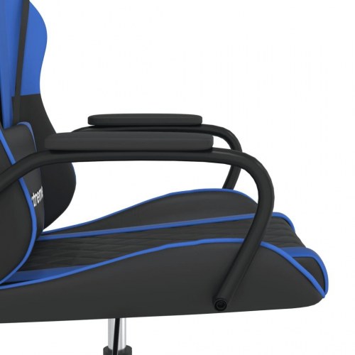 Gamingstol med massagefunktion i kunstlæder - sort og blå