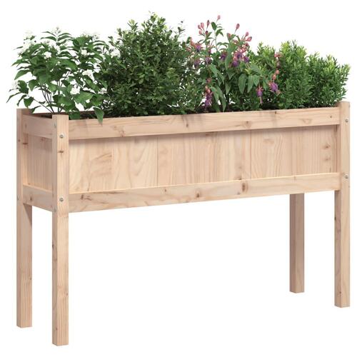 Plantekasse med ben 110x31x70 cm massivt fyrretræ