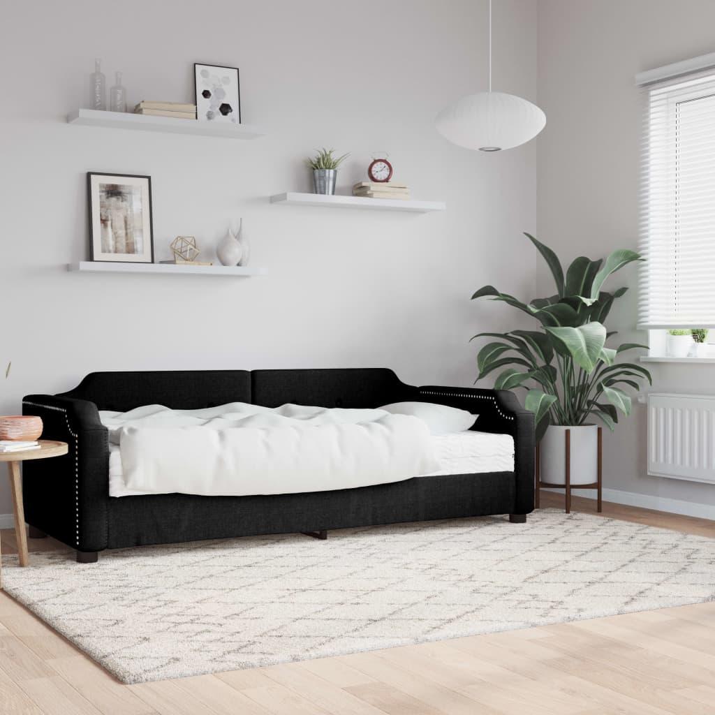 Daybed med madras 80x200 cm stof sort