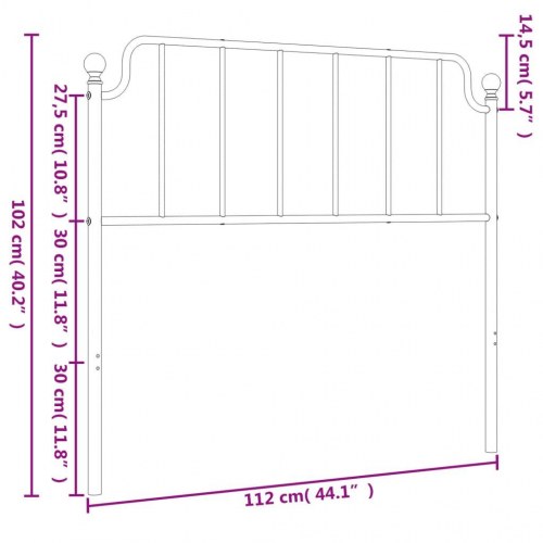 Sengegavl 107 cm metal sort