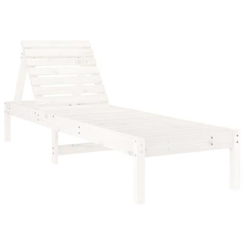 Liggestole 2 stk. 199,5x60x74 cm massivt fyrretræ hvid