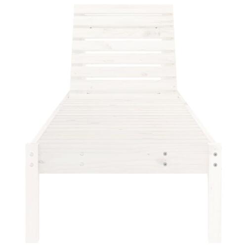 Liggestole 2 stk. 199,5x60x74 cm massivt fyrretræ hvid