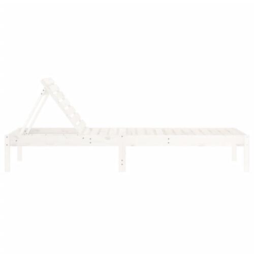Liggestole 2 stk. 199,5x60x74 cm massivt fyrretræ hvid