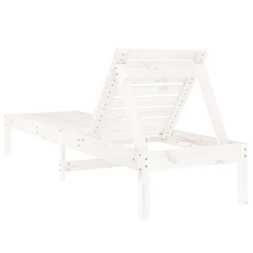 Liggestole 2 stk. 199,5x60x74 cm massivt fyrretræ hvid