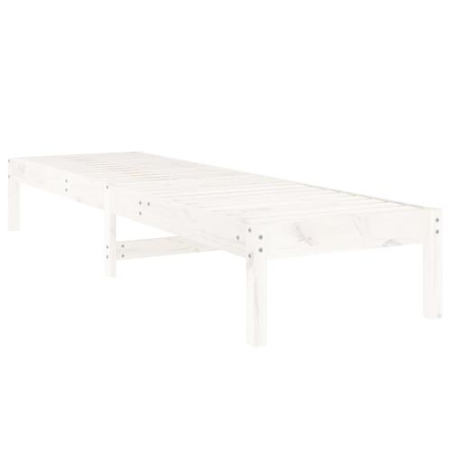 Liggestole 2 stk. 199,5x60x74 cm massivt fyrretræ hvid