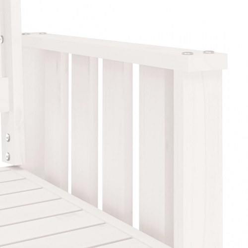 2-personers havebænk med bord massivt fyrretræ hvid