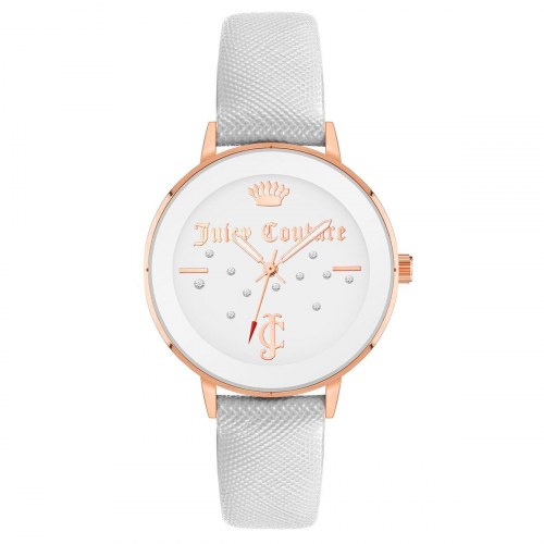 Dameur Juicy Couture JC1264RGWT, hvid rem (Ø 38 mm)
