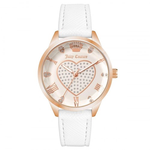 Juicy Couture dameur JC1300RGWT - hvid rem, Ø 35 mm