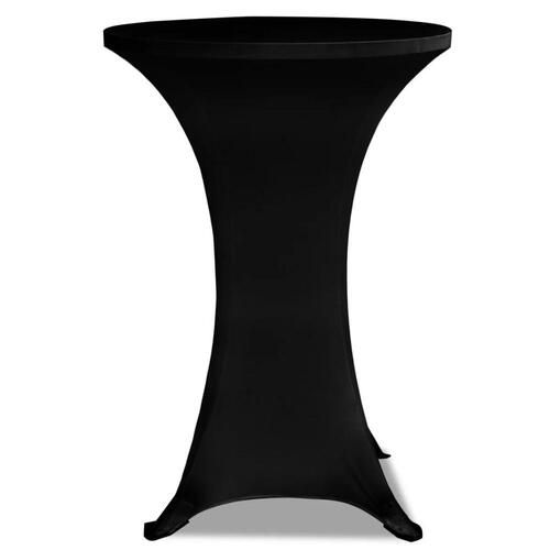Stående bordbetræk Ø70, sort, strækbart, 2 stk