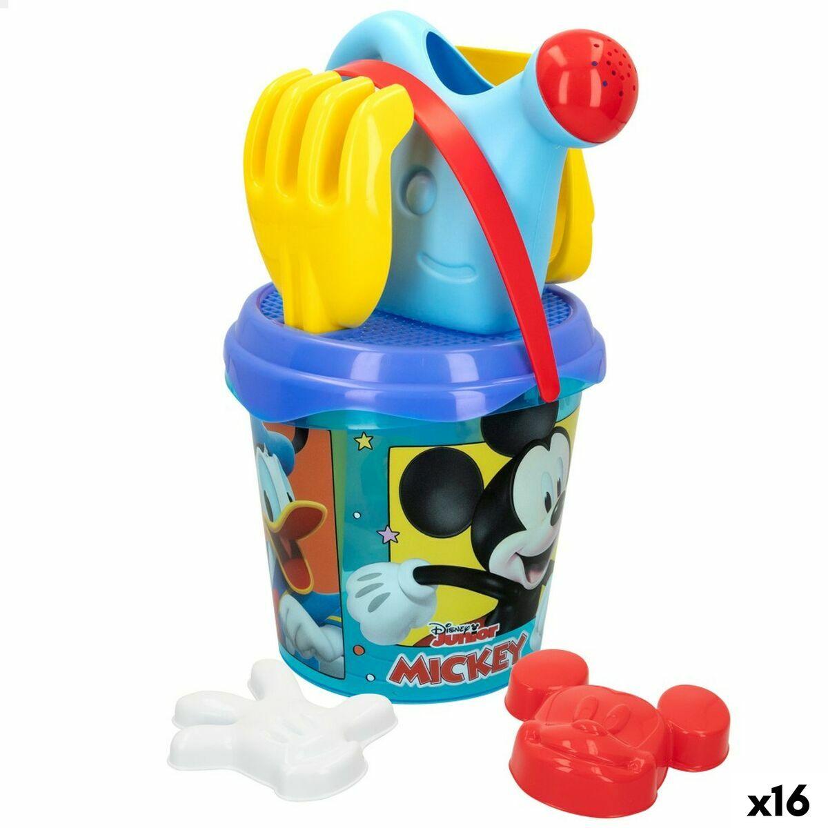 Sæt Med Legetøj Til Stranden Mickey Mouse Ø 18 Cm 16 Enheder