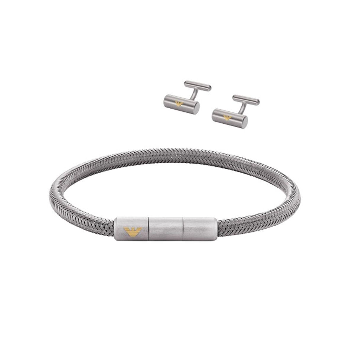 Emporio Armani EGS3044SET armbånd til mænd - sølvfarvet metal