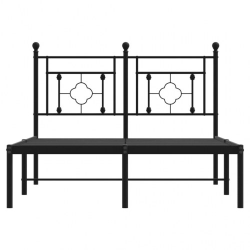Sengeramme med sengegavl i metal - 120x190 cm, sort